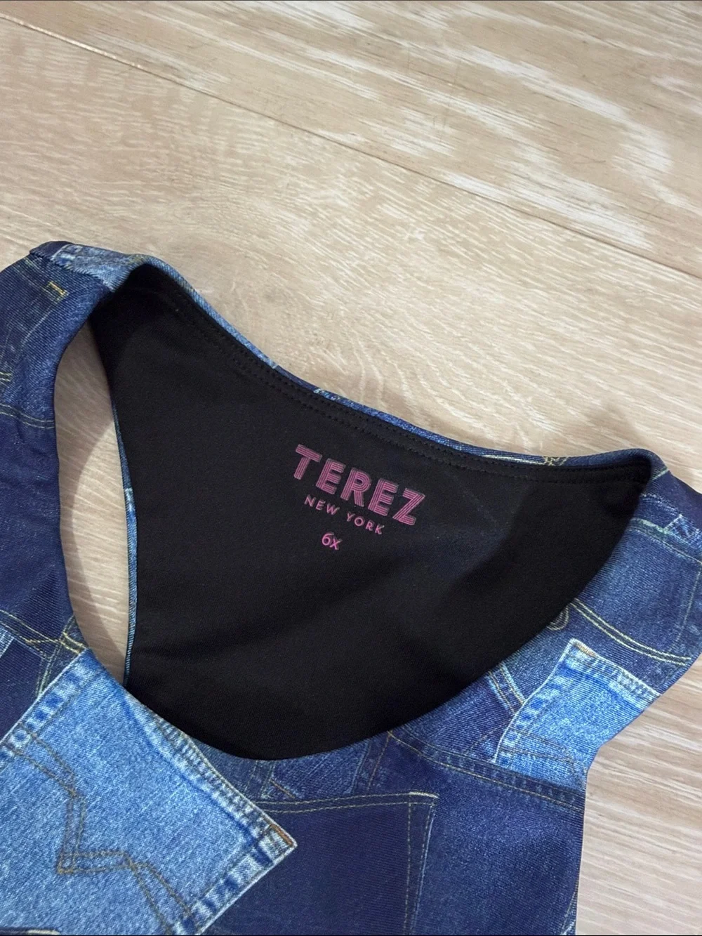 Terez Blue Denim Patchwork Kids Active Set
